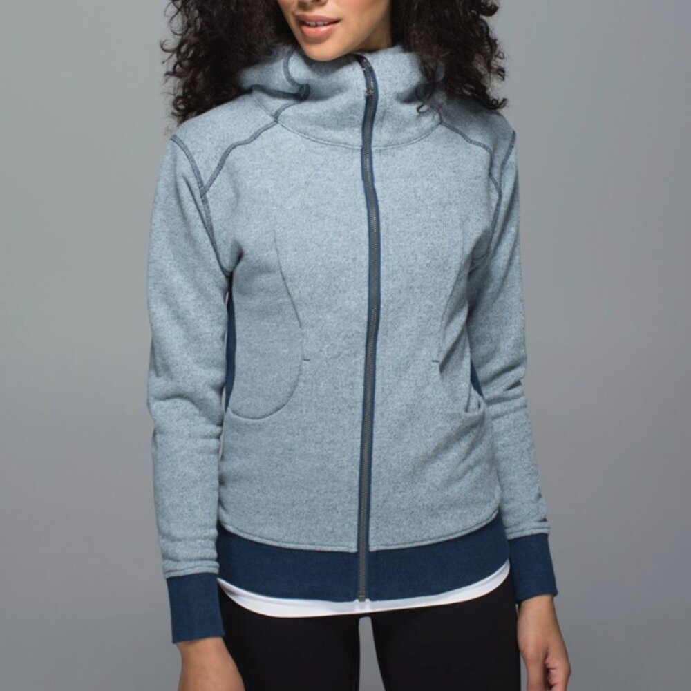 Women Lululemon On The Daily Hoodie Relaxed Fit Heathered Poseidon Size 4